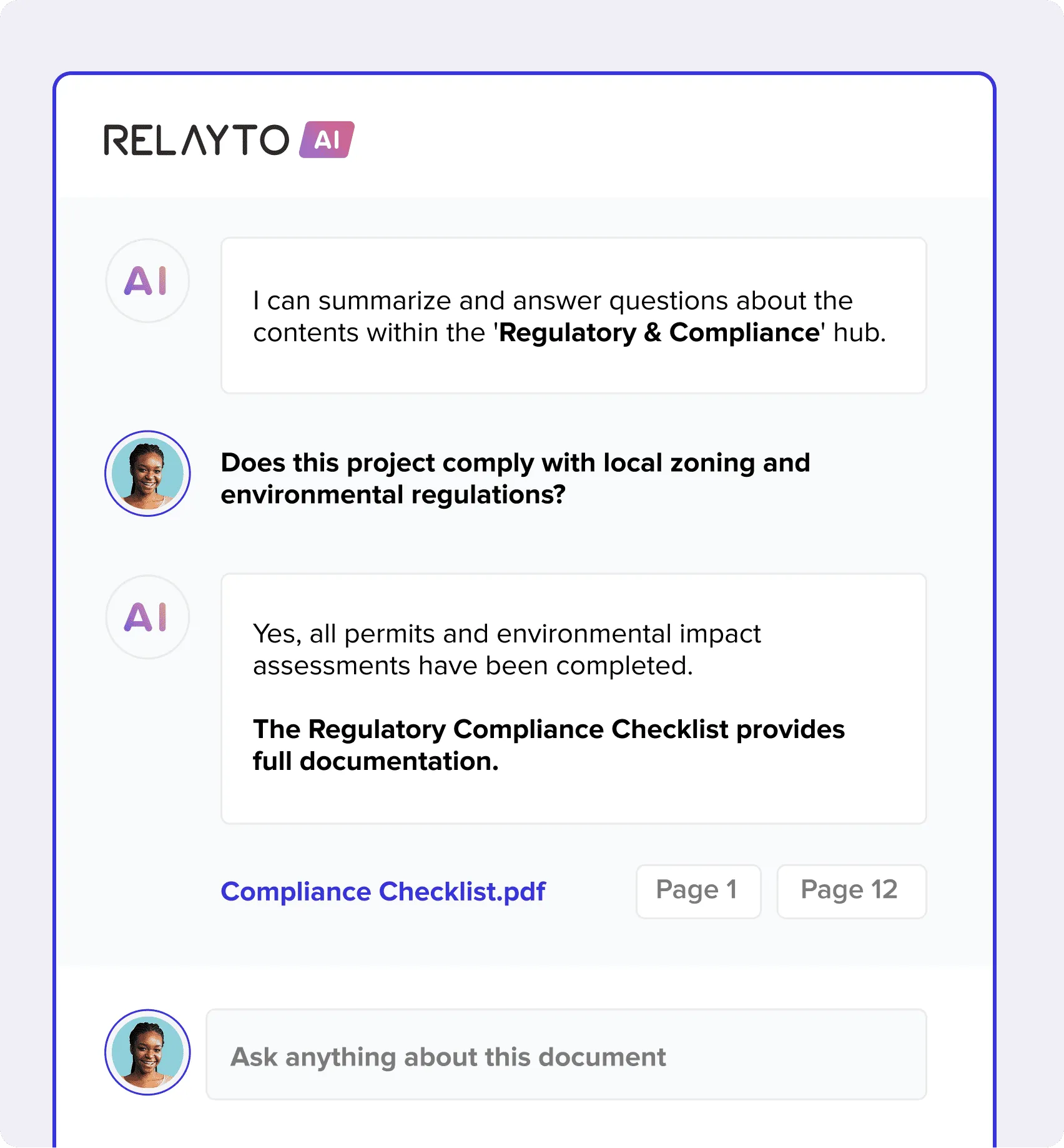AI content chat in RELAYTO