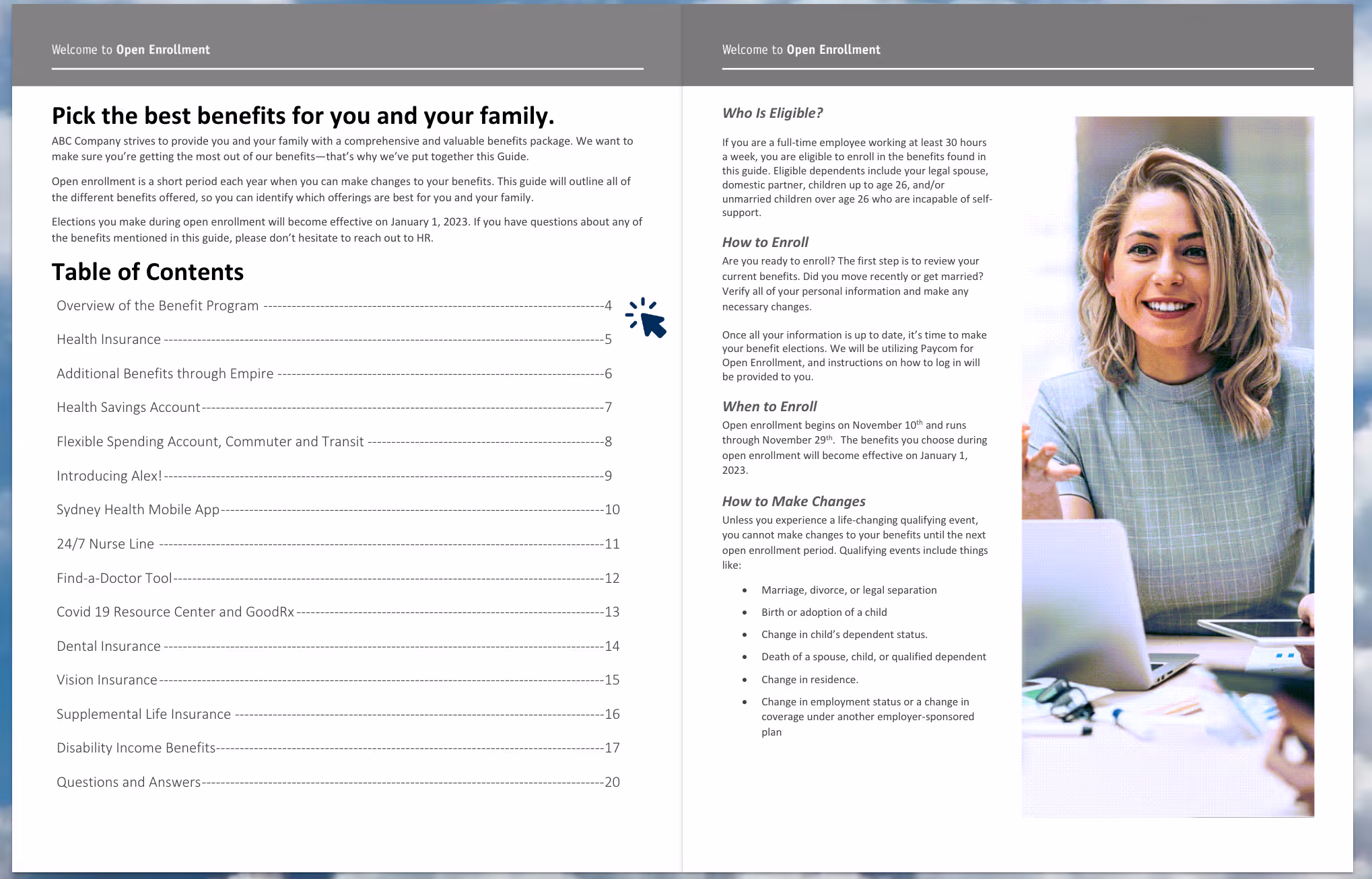 Open Enrollment Flipbook, page 1
