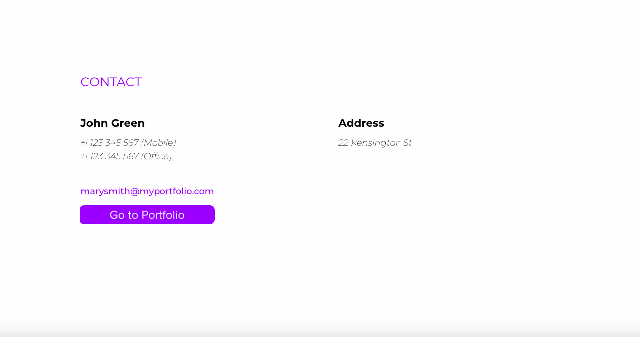 Portfolio Microsite, page 4