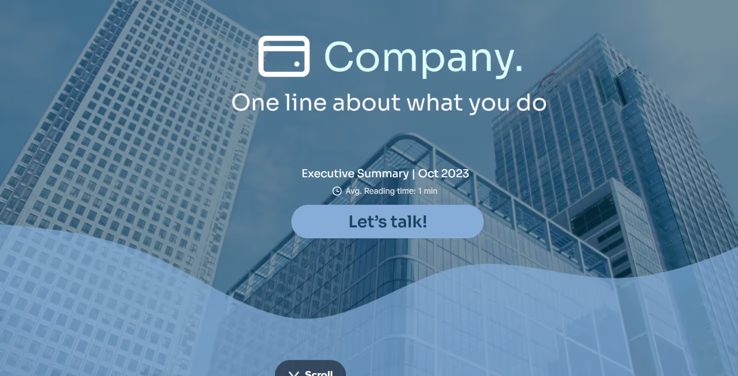 Finance Microsite, page 1
