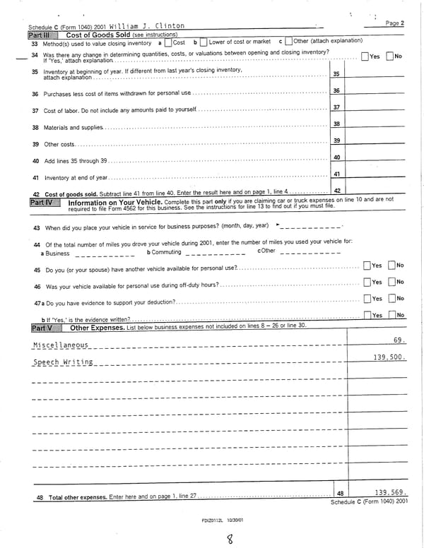2001 U.S. Individual Income Tax Return - Page 8