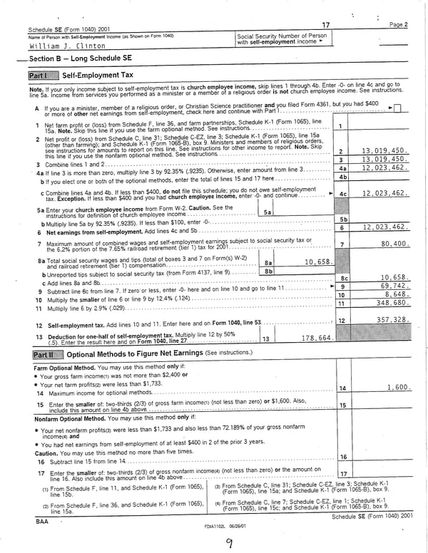 2001 U.S. Individual Income Tax Return - Page 9