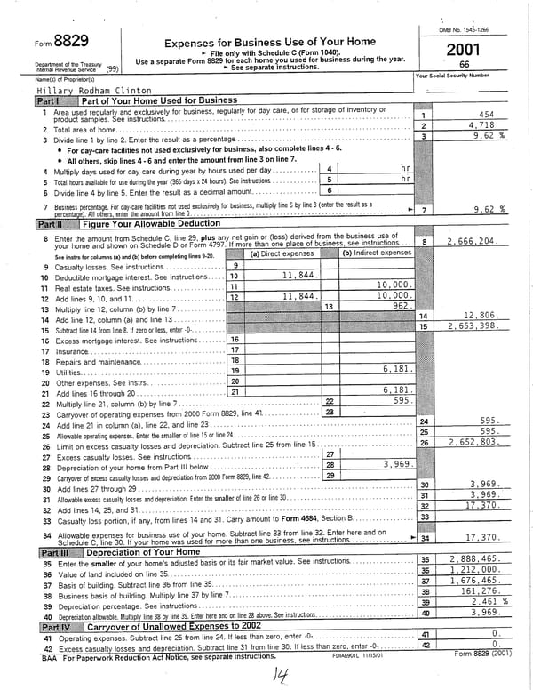 2001 U.S. Individual Income Tax Return - Page 14