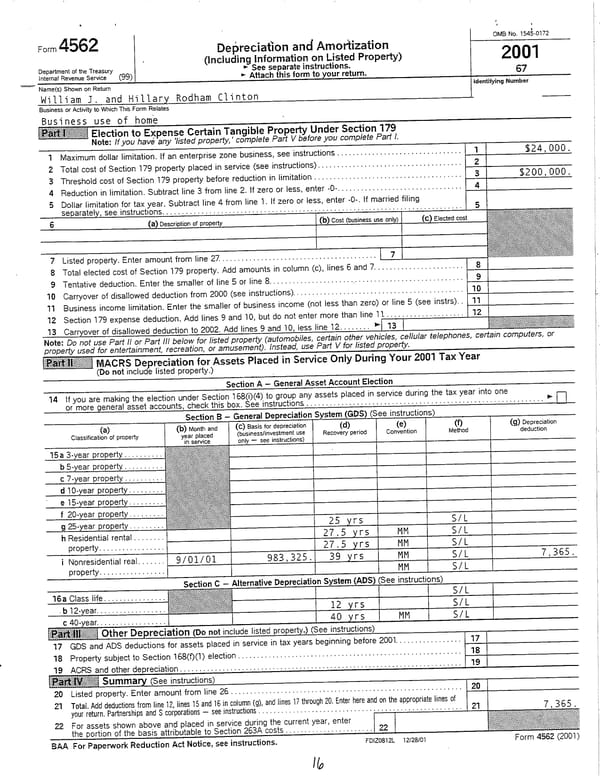 2001 U.S. Individual Income Tax Return - Page 16