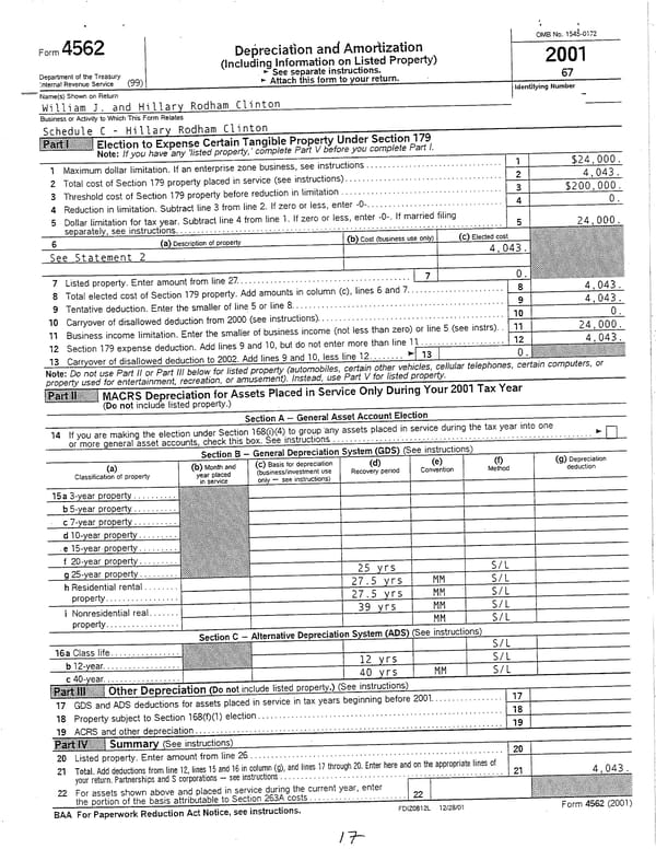 2001 U.S. Individual Income Tax Return - Page 17