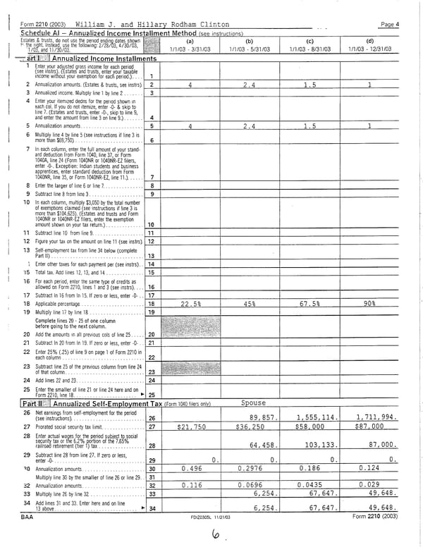 2003 U.S. Individual Income Tax Return - Page 6