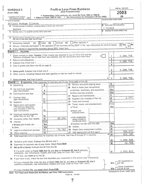 2003 U.S. Individual Income Tax Return - Page 9