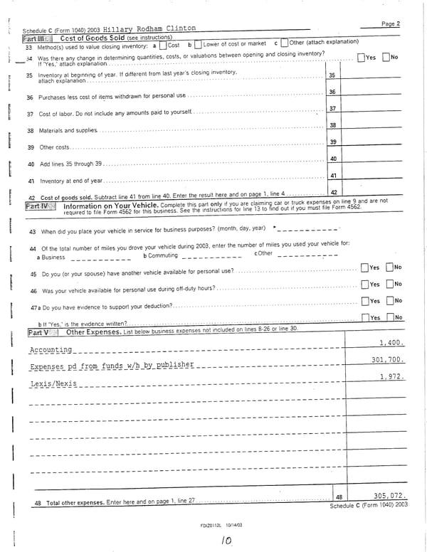 2003 U.S. Individual Income Tax Return - Page 10