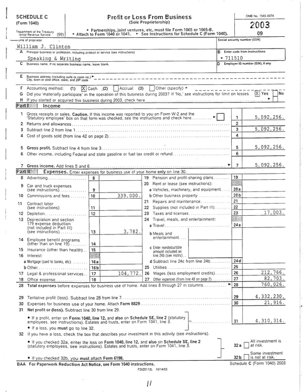 2003 U.S. Individual Income Tax Return - Page 11