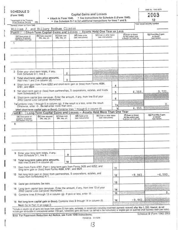 2003 U.S. Individual Income Tax Return - Page 13