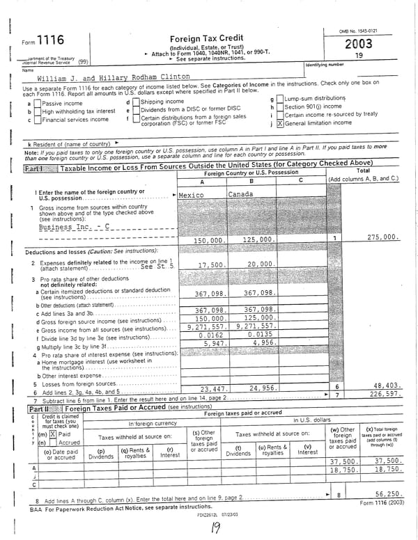 2003 U.S. Individual Income Tax Return - Page 19