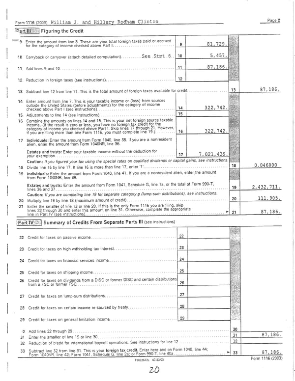 2003 U.S. Individual Income Tax Return - Page 20