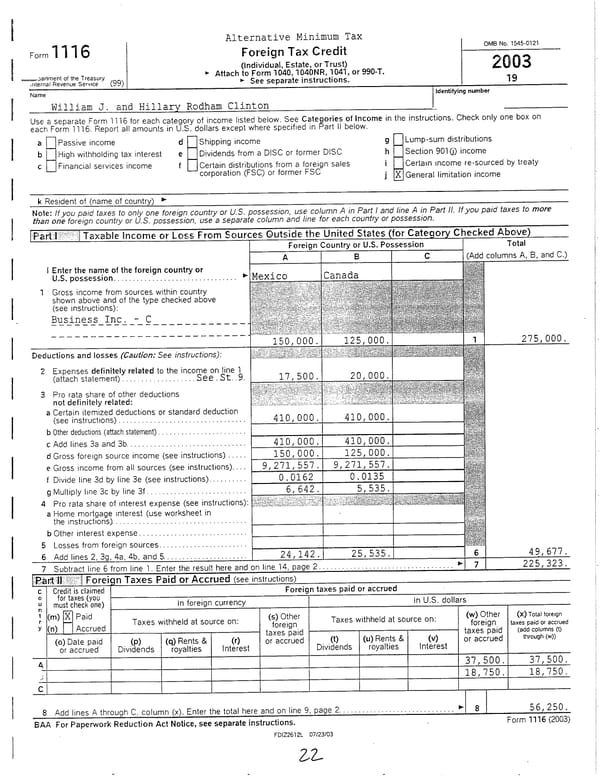 2003 U.S. Individual Income Tax Return - Page 22