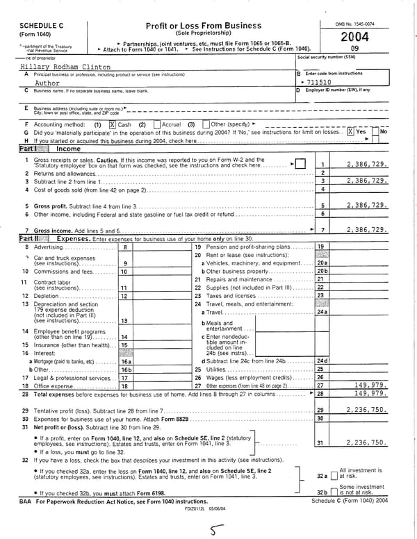 2004 U.S. Individual Income Tax Return - Page 5