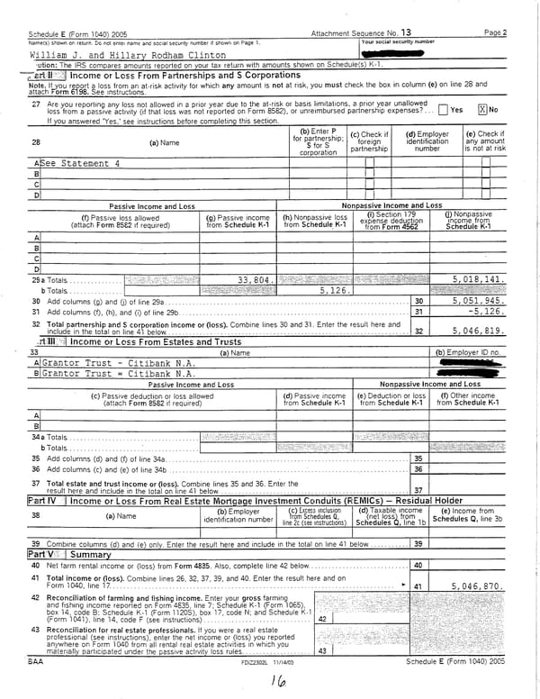 2005 U.S. Individual Income Tax Return - Page 16
