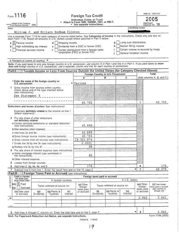 2005 U.S. Individual Income Tax Return - Page 19