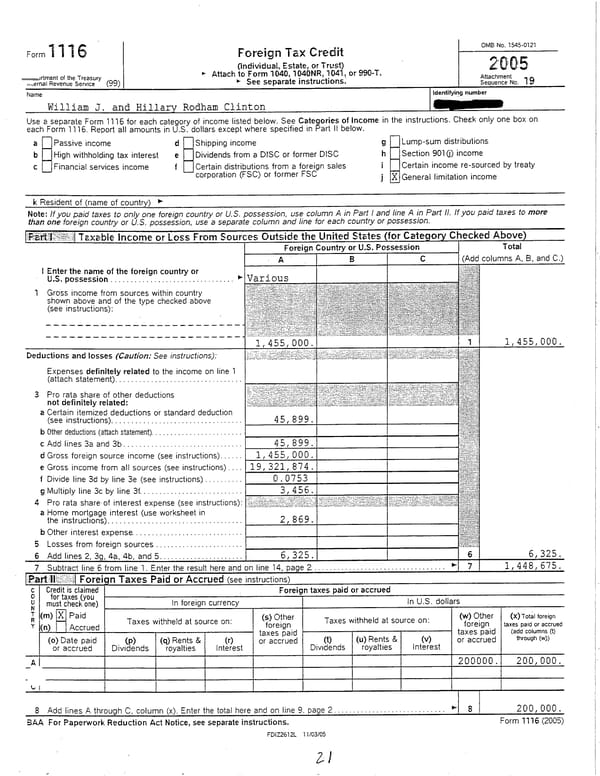 2005 U.S. Individual Income Tax Return - Page 21