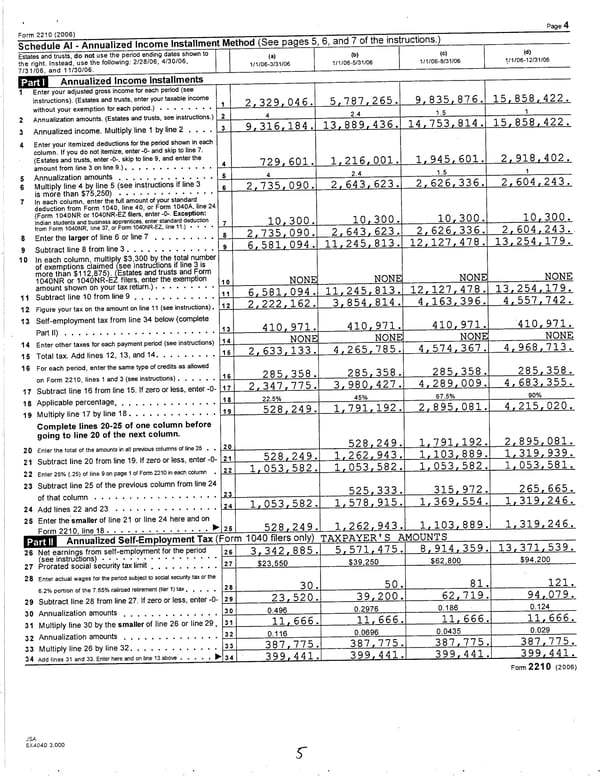 2006 U.S. Individual Income Tax Return - Page 5