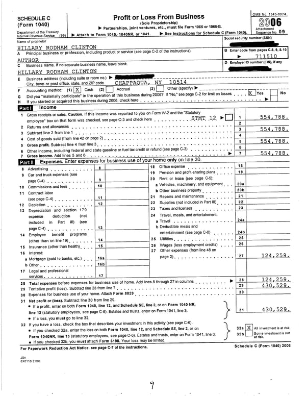 2006 U.S. Individual Income Tax Return - Page 9