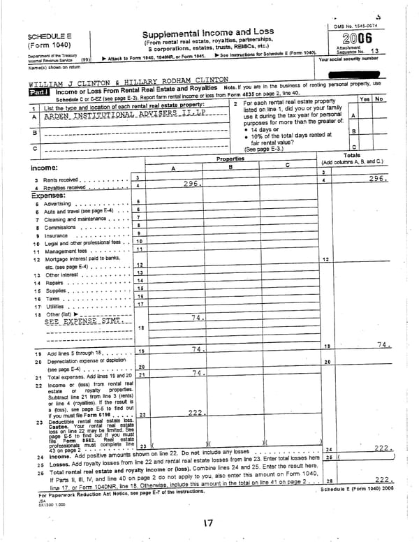 2006 U.S. Individual Income Tax Return - Page 17