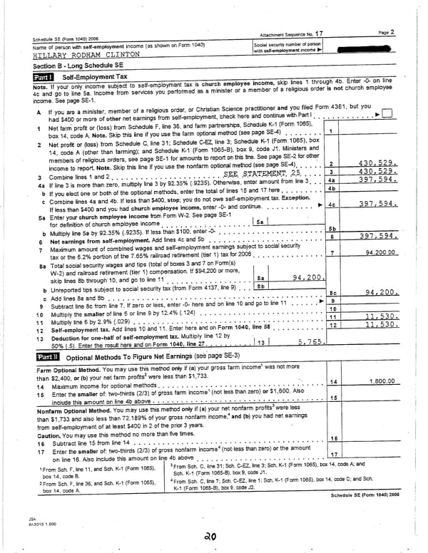 2006 U.S. Individual Income Tax Return - Page 20