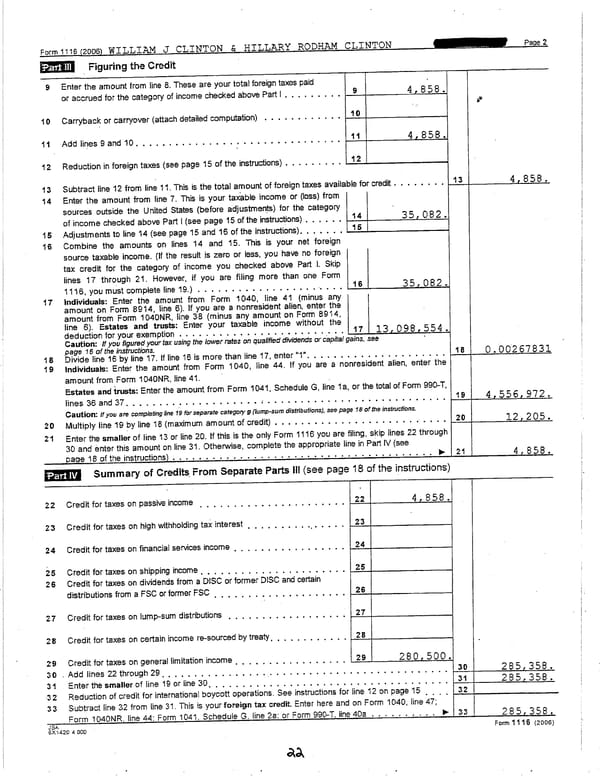 2006 U.S. Individual Income Tax Return - Page 22