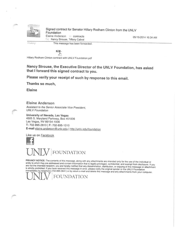 UNLV Clinton Contract - Page 1