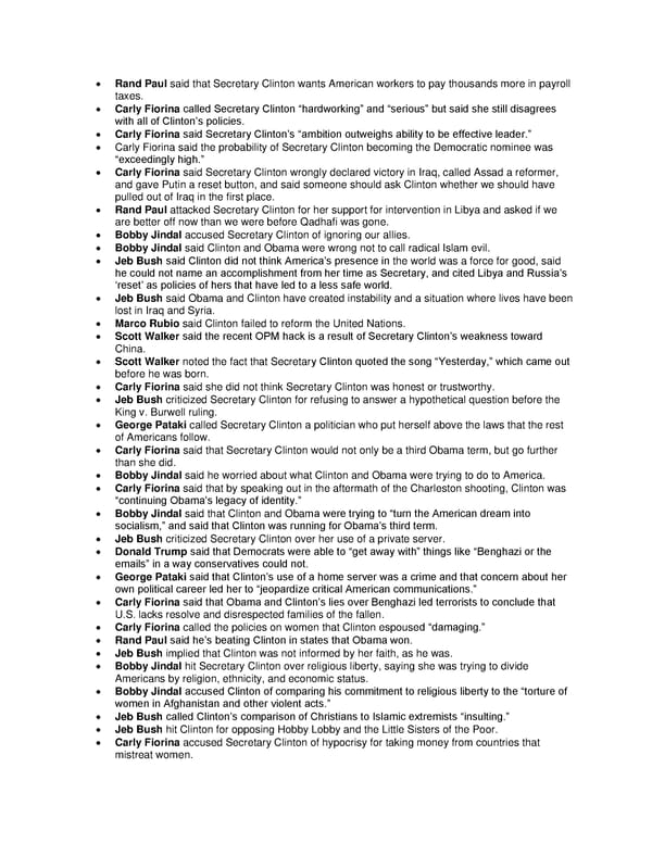 Attacks on Clinton 6/26/15 Summary - Page 1