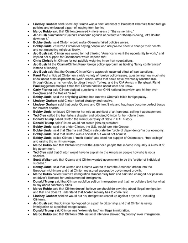 Attacks on Clinton 7/9/15 Summary - Page 1