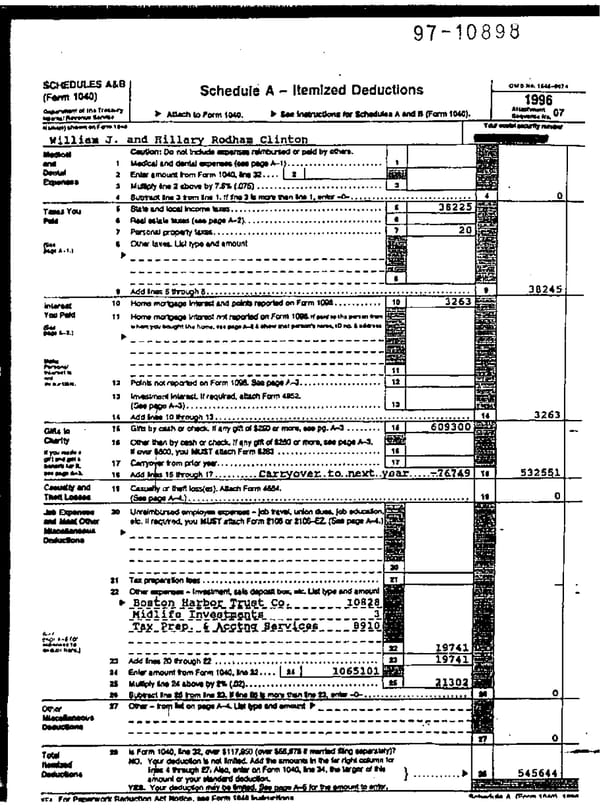 1996 U.S. Individual Income Tax Return (B_Clinton_1996) - Page 4