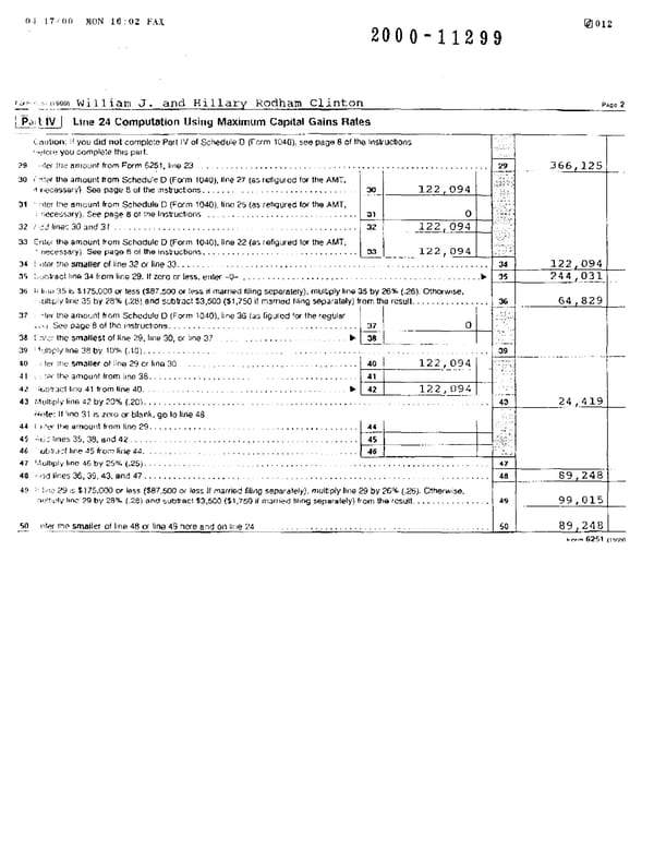1999 U.S. Individual Income Tax Return (B_Clinton_1999) - Page 11