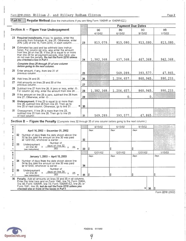 Clintons Tax Return 2002 - Page 4