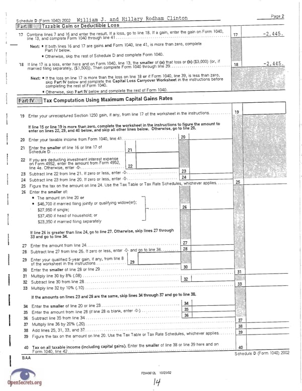 Clintons Tax Return 2002 - Page 14