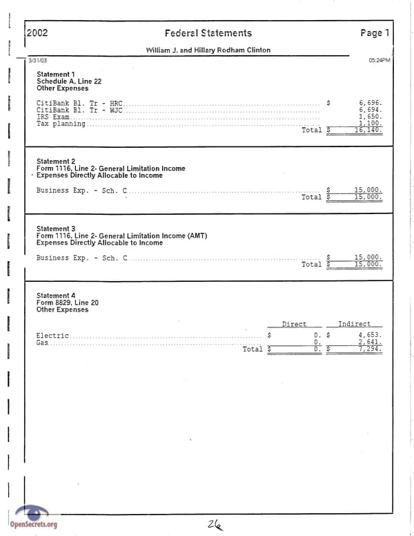 Clintons Tax Return 2002 - Page 26