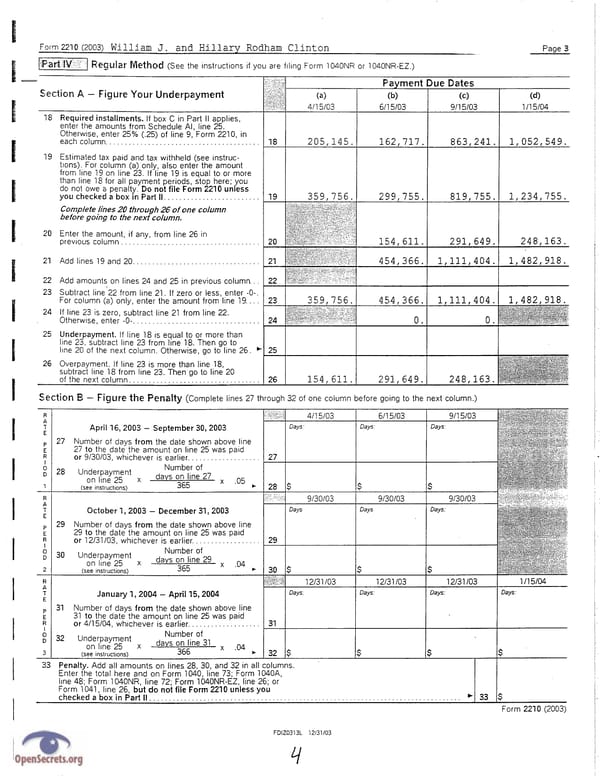 Clintons Tax Return 2003 - Page 4