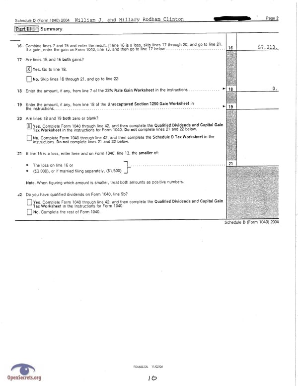 Clintons Tax Return 2004 - Page 10