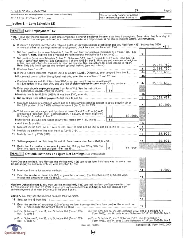 Clintons Tax Return 2004 - Page 14