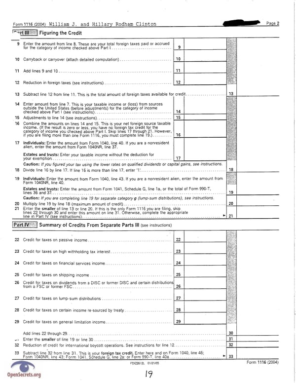 Clintons Tax Return 2004 - Page 19