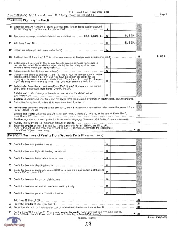 Clintons Tax Return 2004 - Page 24