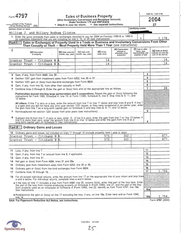 Clintons Tax Return 2004 - Page 25