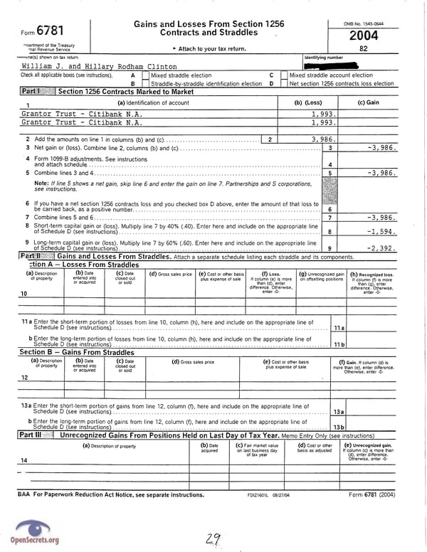 Clintons Tax Return 2004 - Page 29