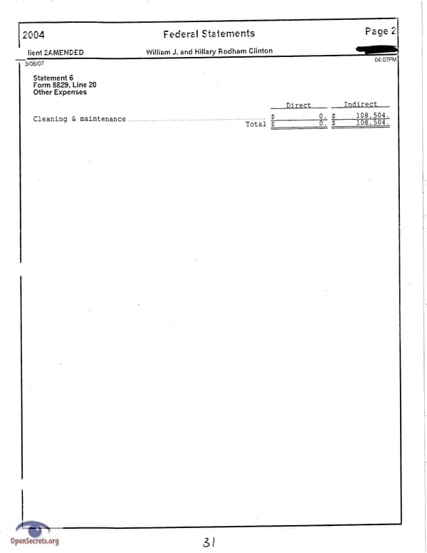 Clintons Tax Return 2004 - Page 31