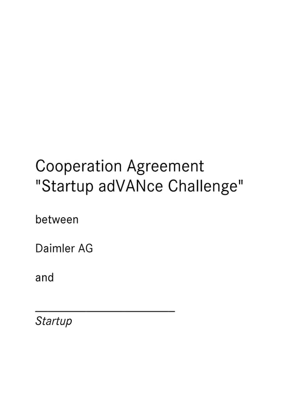 Cooperation Agreement | &nbsp;Startup adVANce Challenge - Page 1