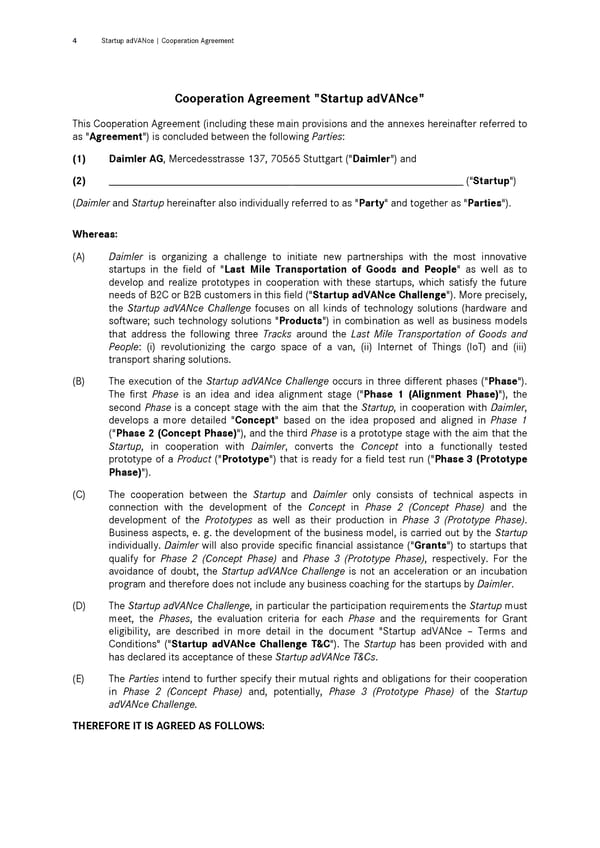 Cooperation Agreement | &nbsp;Startup adVANce Challenge - Page 4