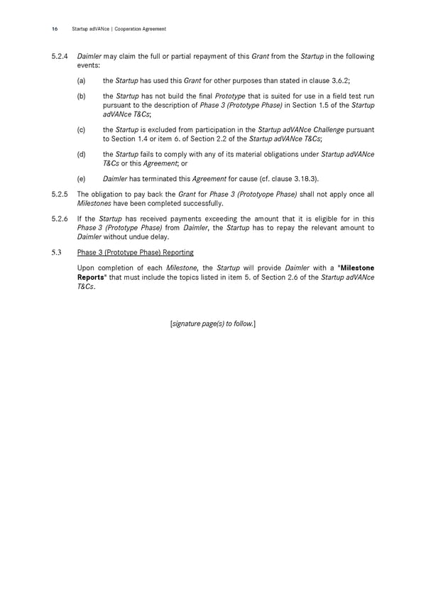 Cooperation Agreement | &nbsp;Startup adVANce Challenge - Page 16