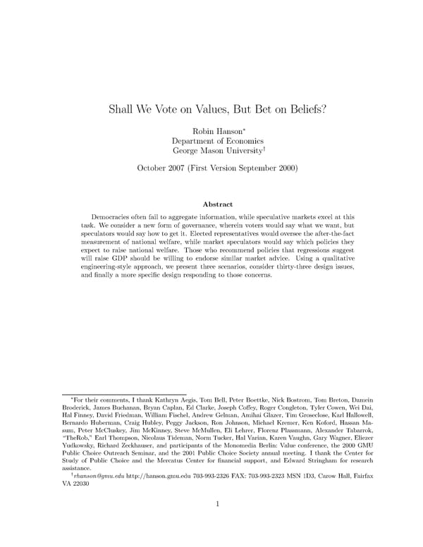 Shall We Vote on Values, But Bet on Beliefs? - Page 2