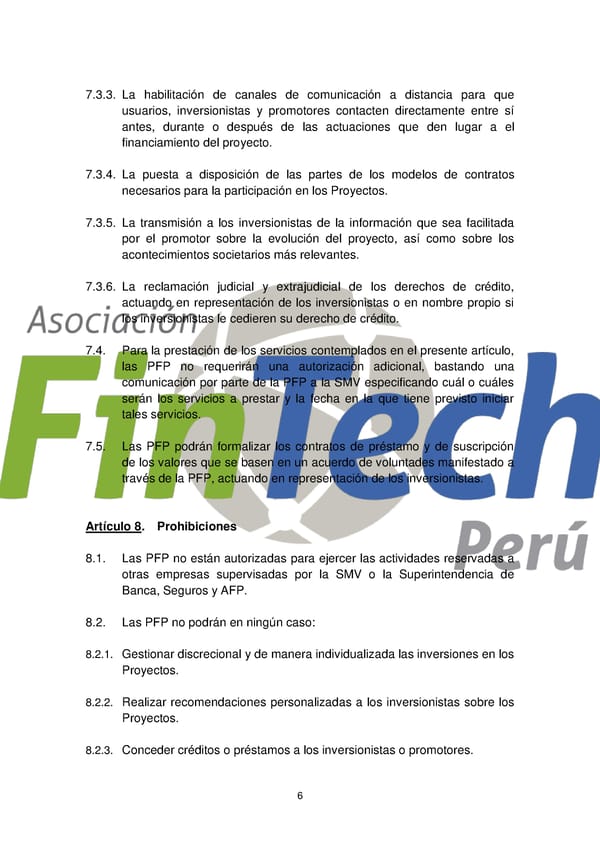Propuesta de Ley para Regular el Crowdfunding Financiero en Perú Septiembre 2017 - Page 6