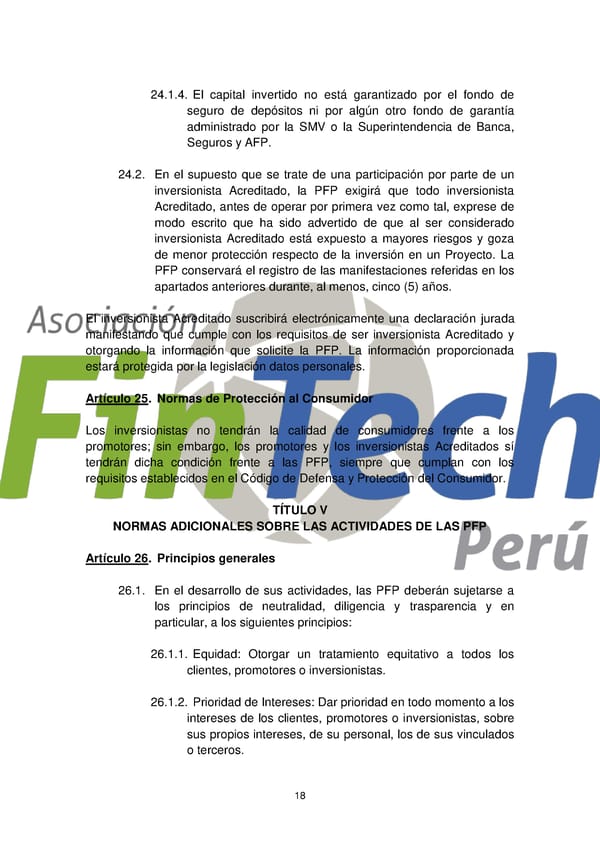Propuesta de Ley para Regular el Crowdfunding Financiero en Perú Septiembre 2017 - Page 18