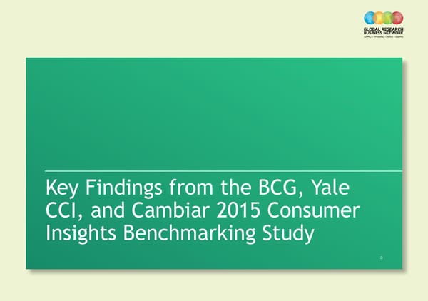 2015 CI Benchmarking Study | Key Findings - Page 1