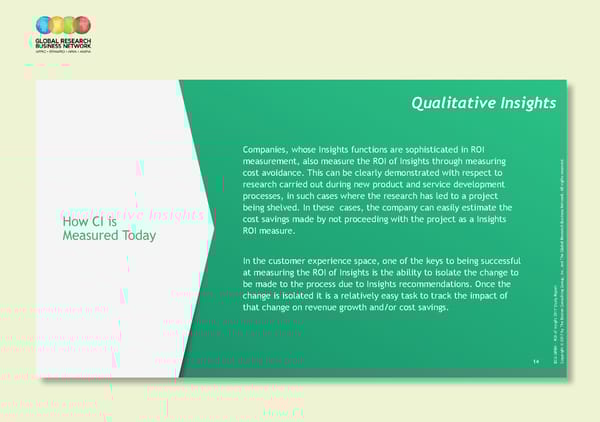 ROI of Insights |  Highlights 2017 Report - Page 15